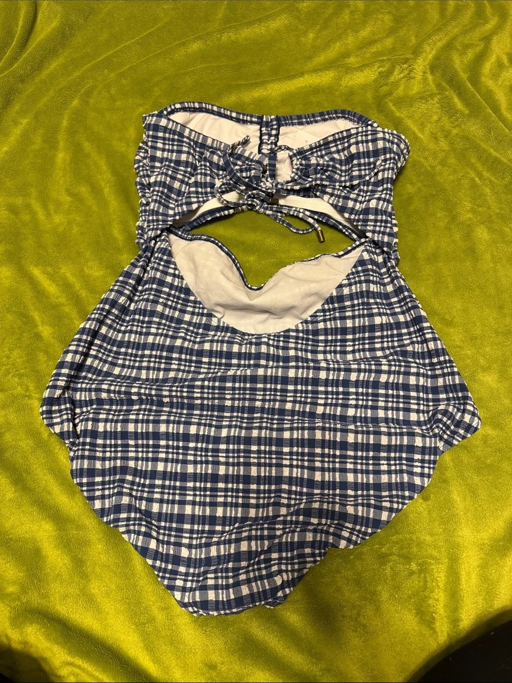 ModCloth X Collectif Rainbow Shark Swim 1X and Blue Gingham 1 piece
